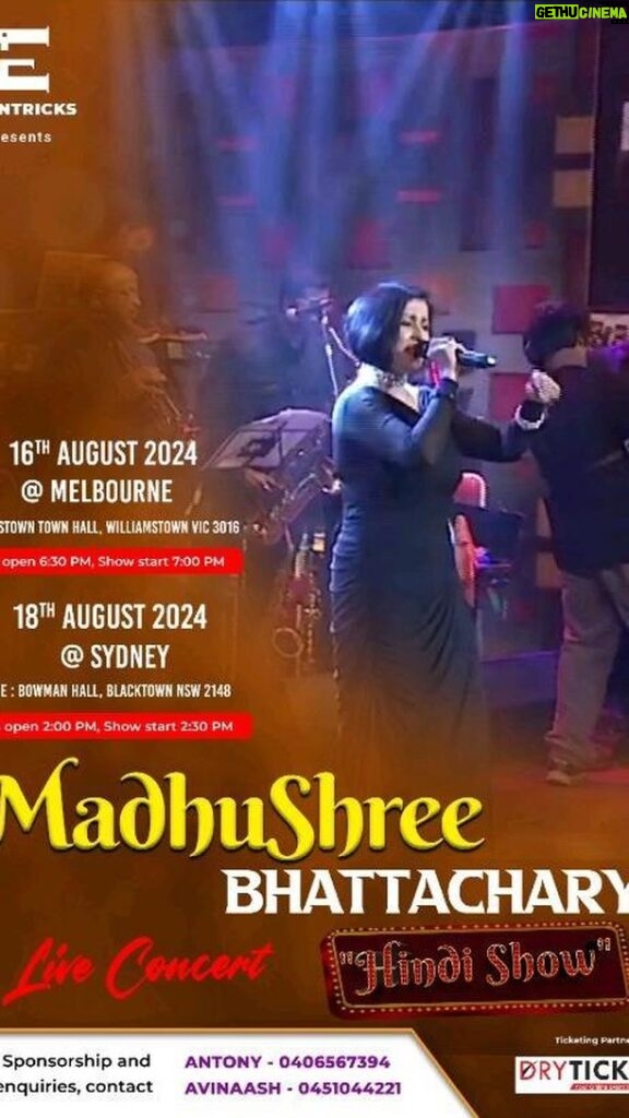 Madhushree Instagram - Hello Australia, Legendary Madhushree Bhattacharya @madhushreemusic Live HINDI Concert tickets out now. Save the date and get ready to immerse yourself in an unforgettable musical experience..!! Melbourne : 16 August 2024 @ 06:30 PM Sydney : 18 August 2024 @ 02:00 PM Tickets are available now on @drytickets..!! #madhushreebhattacharya #sujatabhattacharya #indiansinsydney #sydneyindian #sydneyindians