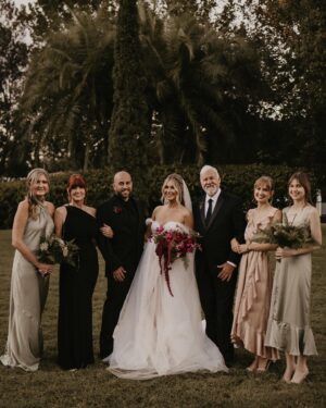 Madisson Hausburg Instagram - 10.21.21 ❤️ My wedding was literally a dream. I was 7 months pregnant with Elliot and I wouldn’t have wanted it any other way. I am so grateful for all the incredible people and vendors who made this day possible.

Event planner: @oroeventco 
Flowers: @tailoredtwig
Venue: @misionlagoestate 
Rentals: @gabroeventservices 
Photography: @paigestellutophoto 
Videography: @onlywavetv 
Accommodations: @hardrocktampa 
Cake: @elisespieces22 
Hair: @cheyanne_hair 
Make up: @melissa_colletteartistry 
Wedding dress: @stefanienaylor 
Bridesmaids dresses: @mumuweddings 
Catering: @cblundys 
Music: @dj_juicy_one & @candi_theviolinist 
Photo booth: @posyexchange 
Neons: @novachrome_design_studio

And a special shout-out to all our family and friends and SK film crew who joined us on this special day! Watch it all begin to unfold tonight on Siesta Key at 9pm💕
