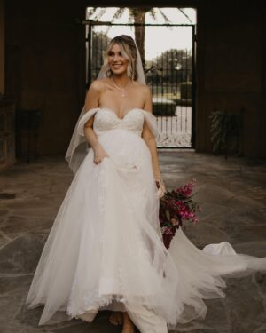 Madisson Hausburg Instagram - 10.21.21 ❤️ My wedding was literally a dream. I was 7 months pregnant with Elliot and I wouldn’t have wanted it any other way. I am so grateful for all the incredible people and vendors who made this day possible.

Event planner: @oroeventco 
Flowers: @tailoredtwig
Venue: @misionlagoestate 
Rentals: @gabroeventservices 
Photography: @paigestellutophoto 
Videography: @onlywavetv 
Accommodations: @hardrocktampa 
Cake: @elisespieces22 
Hair: @cheyanne_hair 
Make up: @melissa_colletteartistry 
Wedding dress: @stefanienaylor 
Bridesmaids dresses: @mumuweddings 
Catering: @cblundys 
Music: @dj_juicy_one & @candi_theviolinist 
Photo booth: @posyexchange 
Neons: @novachrome_design_studio

And a special shout-out to all our family and friends and SK film crew who joined us on this special day! Watch it all begin to unfold tonight on Siesta Key at 9pm💕