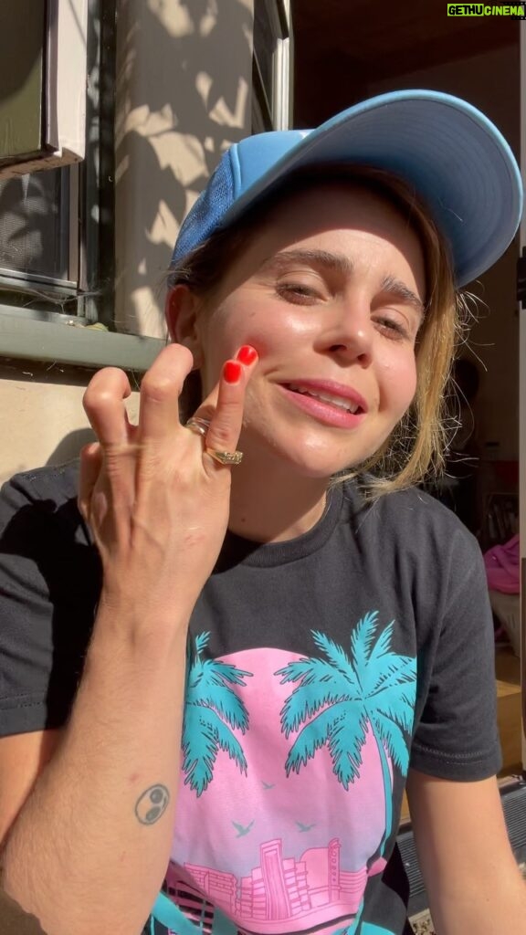 Mae Whitman Instagram - y’all this was too scrumptious not to share I hacked into @juliehewettla ‘s website and made a sale code for my new fave product heh heh the CHEEKIE it’s basically like getting a lipgloss and a blush and an eyeshadow in one and I was having trouble choosing just one fave so I said hey, why choose at all? Go to Julie’s website and add the two you love the most then enter MAEDAY at checkout and voila... two for the price of one!!! Why? Because we all deserve a treat, that’s why. Thank u to @kylemilleryoga for the hat @nutrishopscv1 for the shirt luv 2 support my peeps k go watch me be embarrassingly excited about a cosmetic and then get your cheekies babaaayyyy