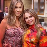 Mae Whitman Instagram - had the genuine best time doing @livekellyandryan promoting @uphereonhulu -truly love all my dear pals there on screen and off- and the coolest part was I had a Friends reunion with the luminous @jenniferaniston whom I remember made me feel so welcomed and loved and I wept hysterically when I wrapped the episode and made her a Christmas ornament anyway please watch @uphereonhulu march 24 and also watch me on @livekellyandryan in my special @christopherkane dress