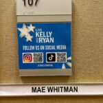 Mae Whitman Instagram - had the genuine best time doing @livekellyandryan promoting @uphereonhulu -truly love all my dear pals there on screen and off- and the coolest part was I had a Friends reunion with the luminous @jenniferaniston whom I remember made me feel so welcomed and loved and I wept hysterically when I wrapped the episode and made her a Christmas ornament anyway please watch @uphereonhulu march 24 and also watch me on @livekellyandryan in my special @christopherkane dress