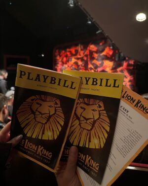 Mahmoud Hegazy Instagram - Remembering one of the best shows I’ve ever seen. It was a very special experience to watch  one of my favorite childhood shows on stage, with my love. The Lion King on Broadway is truly a masterpiece 🎭♥️