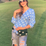 Malak Koura Instagram - What do you guys think of my new sunglasses from @fgb_egypt? I love the craftsmanship; the stones are Swarovski ♥️ @monkeyters