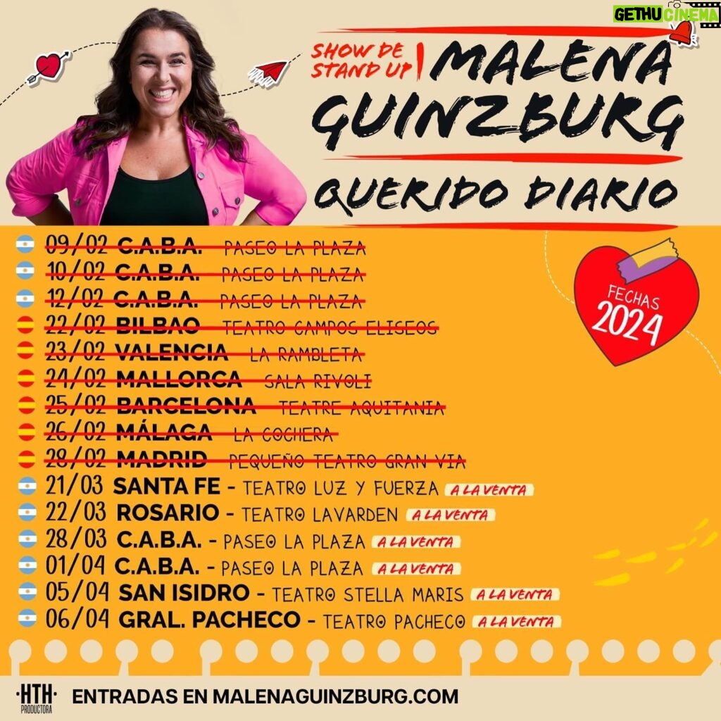 Malena Guinzburg Instagram - Acá las próximas fechas de #queridodiario !! Como verán hay un montón de opciones (por eso puse este tema de @mariabecerra , para sentirme en onda y porque se los hago re fácil!). Entradas en www.malenaguinzburg.com Quién viene????