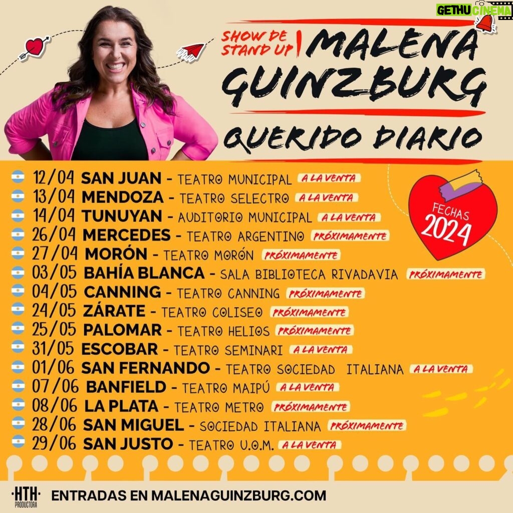 Malena Guinzburg Instagram - Acá las próximas fechas de #queridodiario !! Como verán hay un montón de opciones (por eso puse este tema de @mariabecerra , para sentirme en onda y porque se los hago re fácil!). Entradas en www.malenaguinzburg.com Quién viene????