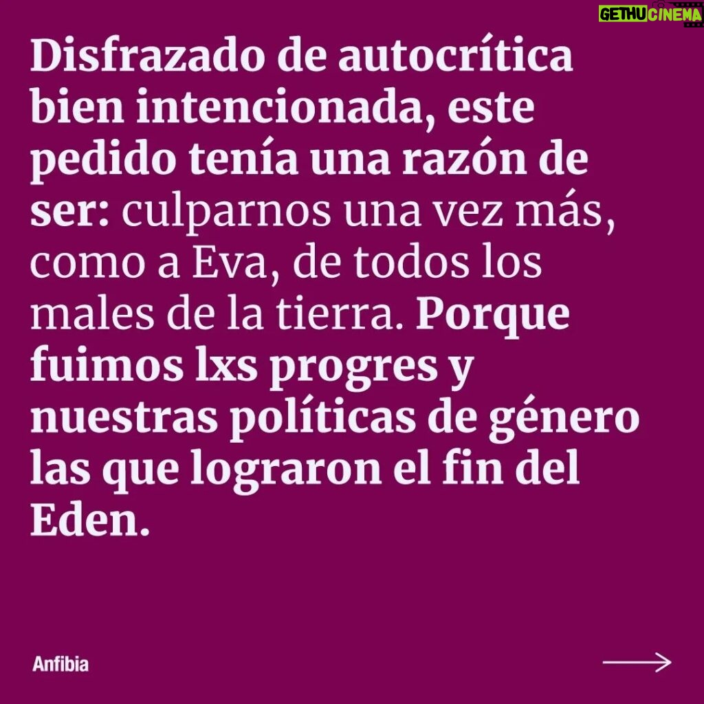 Malena Pichot Instagram - 🍳 Cuando comenzó la reacción conservadora, los varones que creíamos tan progres dieron una voltereta en el aire y se burlaron de lo conquistado hasta el momento por mujeres y diversidades. 😶‍🌫️ Además, algunas militantes terminaron reclamándole al feminismo que no nos victimicemos y que laburemos más. El mantra de Simone de Beauvoir dice que no hay que dar ningún derecho por sentado. 💪 Así que, aunque cansadas, tendremos que repetir todo de nuevo: las mismas premisas básicas, las discusiones de 2018 y las de las sufragistas de principio de siglo también. Porque no se trata de ser novedosas, sino de persuadir. ✒️ @malepichot 📷 @emilianamiguelez 🫂 Agradecemos a las autoras por sumarse a la campaña #DameElFuegoDeTuAmor colaborando con este trabajo en apoyo a la reconstrucción de la redacción de nuestro medio. 👉🏽 Leé el texto completo en revistaanfibia.com 📲 (link en bio)