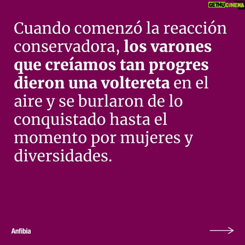 Malena Pichot Instagram - 🍳 Cuando comenzó la reacción conservadora, los varones que creíamos tan progres dieron una voltereta en el aire y se burlaron de lo conquistado hasta el momento por mujeres y diversidades. 😶‍🌫️ Además, algunas militantes terminaron reclamándole al feminismo que no nos victimicemos y que laburemos más. El mantra de Simone de Beauvoir dice que no hay que dar ningún derecho por sentado. 💪 Así que, aunque cansadas, tendremos que repetir todo de nuevo: las mismas premisas básicas, las discusiones de 2018 y las de las sufragistas de principio de siglo también. Porque no se trata de ser novedosas, sino de persuadir. ✒️ @malepichot 📷 @emilianamiguelez 🫂 Agradecemos a las autoras por sumarse a la campaña #DameElFuegoDeTuAmor colaborando con este trabajo en apoyo a la reconstrucción de la redacción de nuestro medio. 👉🏽 Leé el texto completo en revistaanfibia.com 📲 (link en bio)