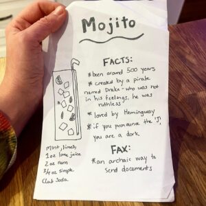 Mamrie Hart Instagram - AN ANTIQUE! The things you find when cleaning out a junk drawer. 1 million years ago, Google had me come do a cocktail class for up-and-coming Youtubers at a retreat. Apparently, I took some Sudafed and decided they needed a pamphlet as well.