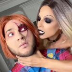 Manny MUA Instagram - Bride of Chucky x Chucky 🔪🔪 Happy Halloween friends 🎃 Who saw our Halloween edition episode of Foolcoverage podcast?! What should we be next year? #halloween #halloweencostume makeup by @makeupbygilly 🤍🕷