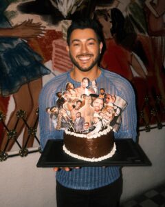 Manny MUA Instagram - 33 and thriving 🩵 thank you to my incredible friends who make me feel so so so loved every day, I love you guys with all my heart! ps look at that cake laura made!!! Like are you kidding me?! Iconic! And thank YALLLLL for all the birthday wishes 🥹 I love you guys so much and I genuinely feel the love back ❤️