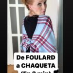 María Castro Instagram - CONVIRTIENDO FOULARDS EN CHAQUETAS!!! Así ya puedo desterrar tooooodos los jerséis q ya no me sirven! Mirad que apañado, que mono y qué facil!!!!