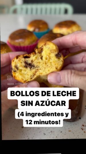 María Castro Instagram - BOLLOS DE LECHE SIN AZÚCARES!

-200 g de leche en polvo
-4 huevos
-un sobre de levadura en polvo
Batimos y añadimos chips de choco al gusto!

Ponemos la masa en sus moldes y se va al horno a 180 12 min, o en airfryer 8 min.

Cómo pueeen ser tan sencillos y estar TAN BUENOS!

Qué aproveche!!!!!!