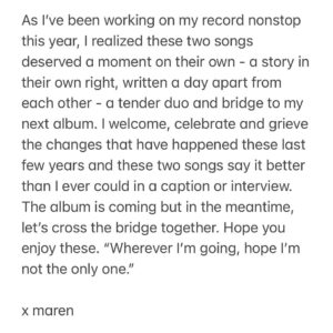 Maren Morris Instagram - THE BRIDGE out friday.