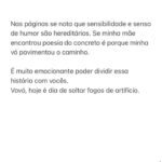 Maria Bopp Instagram - Hoje é dia de fogos de artifício. Lançamento oficial de Afetos Colaterais será dia 13 de junho na Livraria da Vila, na Vila Madalena, mas você já pode encomendar o seu na pré-venda pelo link da minha bio. Te amo, @bettina.bopp. Que orgulho ♥️