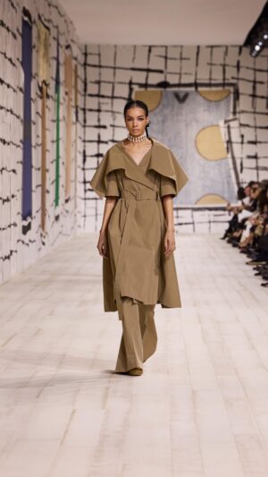 Maria Grazia Chiuri Instagram - 'Aura' is the watchword of the newly-unveiled #DiorCouture Spring-Summer 2024 collection. In it @MariaGraziaChiuri explored the idea that couture, by its very essence, creates clothes that become unique to their wearer and extensions of their identity. With the first look out on the runway, the Creative Director of Dior women's collections also broadened the concept to encompass the aura of the garments themselves, riffing on the identity of the classic trench coat by transposing its form and cotton twill fabric into unexpected iterations.