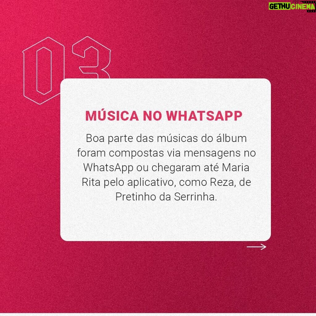 Maria Rita Instagram - Há 6 anos, era lançado #AmorEMúsica, que revelou sucessos que a gente ama, como “Reza” e “Cadê Obá”. Quantas dessas curiosidades você já sabia? #EMR #PraTodosVerem as imagens possuem texto alternativo.