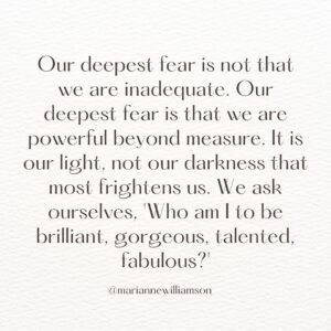 Marianne Williamson Instagram - Sacred Sunday Insights: As I read @sarahjakesroberts new book “Power Moves” I was inspired to share one of my favorite quotes that she shared in the beginning of the book by @mariannewilliamson 

As I step into the fullest version of myself, I’ll be sharing what inspires me not to play small, people please or let my insecurities overshadow my insights.✨

What line resonates with you most? 

Mine is: “Your playing small doesn’t serve the world” I think I need this posted on every room of my house✨

Have a beautiful day💞
