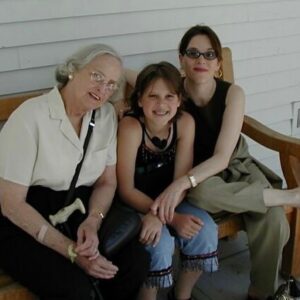 Marianne Williamson Instagram - This was my mother, Sophie Ann Williamson,  and  my daughter, now India More Nisbett. The picture was taken in 2001.

I read recently that your children  and grandchildren have a piece of their brain left in yours or something like that, I’m not sure exactly what it was. Something about brain cells being left behind. (Martha in the comments informs us it’s DNA)

It makes all the sense in the world to me, actually. My feelings about my granddaughter are some love beyond “Oh isn’t she cute?” Nature has evolved over millions of years in such a way to ensure the highest possibility for survival of the species, and the fact that we’re as  obsessed about our grandchildren as we were about our own children is part of that.

Sophie Ann didn’t live long enough to meet India‘s daughter, Elizabeth. But my older sister was named Elizabeth and I know my mother would’ve loved that. In my mind’s eye, I see the same picture as that above but with little Elizabeth sitting on her mother’s lap.

Yesterday I walked out of my apartment building and someone had done a grand sidewalk mural in front of it in colored chalk. I don’t know if it was celebrating someone’s mother or grandmother or what, but whoever she is her name is “Sophie.”

On this day I remember her. The older you get, the more mysterious it all seems. Happy Mother’s Day, Mommy. You will always be that to me.

💖💜💖💜