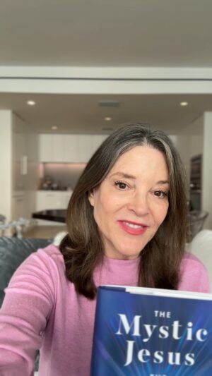 Marianne Williamson Instagram - Hey, guys. My new book is published today!
Here’s another quote you might enjoy. I hope the book speaks to you. It’s from my heart …

“The world needs help—few are doubting that now—but religious dogma seems like an inadequate response to the challenges of our time. People long for a sense of spiritual immediacy, not some promise of a vague and far-off heaven. Nothing narrow, rigid, or inauthentic grabs the modern soul. If there’s something that bears witness to our horror at the pain of living, that speaks to our yearning to escape the trauma of simply being in this world, and delivers us to realistic hope that things could actually get better, then we’re definitely open. But not to stultified notions of an otherworldly benefactor who stands by while humanity suffers. Nope. Too late for that. There’s a sense among millions that that might have worked for others at another time, but it won’t work for us.

“In turning away from the dogma of organized religion, however, people don’t necessarily mean to be turning away from God. Many are scanning the landscape now for new, more vital spiritual experiences, including a revelation of Jesus that is more relevant to their lives. They’re finding this revelation both inside and outside the Christian religion. Surely there’s something beyond the false choice between a calcified notion of a “Son of God” and the modern de-juiced assignation of “a great teacher.” We’re looking for a deliverer not just from our individual sins but from the world’s insanity. And nothing less will do.

“We understand that the problems of our world cry out for something deeper than either the shallowness of institutional religion or the bromides of popular culture. The quest for that something deeper relates to every collective challenge we face now, and people know it. This book is an exploration of the role of Jesus in helping us find what that is.”

(In addition to the book, I personally read the audio version. Both are available at HarperCollins Publishers or in the link tree)