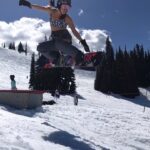 Marie Avgeropoulos Instagram - Cruising into the weekend like .... @311 @gnusnowboards @sandboxland @holden_outerwear #snowboarding #yas #girlswhoshred 🥴💃🏻🏂