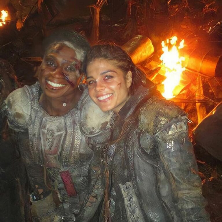 Marie Avgeropoulos Instagram - Two on and off screen snaps with this powerhouse woman ! @adinaporter Tough as nails with a heart of gold . Glad you’re on my ride or die list . . . . . . . . . . . . #the100 #octavia #indra #actors #friends #rideordie #pals #BTS