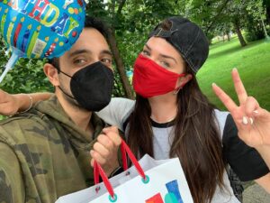 Marie Avgeropoulos Instagram - Better late than never to celebrate this human. You make me laugh ! Here’s to more chuckles. 
HBD Sachi @sachinsahel 🎈