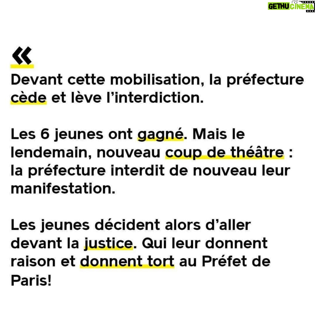 Marion Cotillard Instagram - Chère communauté, je vous invite à vous renseigner sur ce que ces jeunes gens font, à les soutenir si le cœur vous en dit et bien sûr à prendre part à l’action. @graine_de_possible @viel.hugo @pasquet.julie @stacy_algrain @mathis_fids @lougarcia01 et Agathe VOUS ÊTES TOUT SIMPLEMENT GÉNIAUX! Et je pèse mes mots! MERCI MERCI MERCI! Et merci à @raphaelglucksmann pour cette « mise en histoire » ✊🏼 #repost @raphaelglucksmann ・・・ 6 jeunes ont montré comment avec un peu d’imagination et des convictions, on peut renverser des montagnes (un Préfet de police ici, en l’occurrence!) et faire avancer ses idées. Voici leur histoire. @graine_de_possible @stacy_algrain @viel.hugo @lougarcia01 📸 @_nicolasdubois