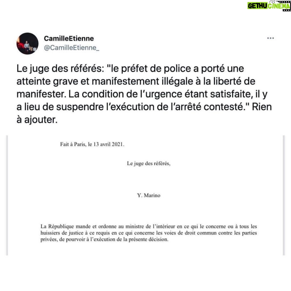 Marion Cotillard Instagram - Chère communauté, je vous invite à vous renseigner sur ce que ces jeunes gens font, à les soutenir si le cœur vous en dit et bien sûr à prendre part à l’action. @graine_de_possible @viel.hugo @pasquet.julie @stacy_algrain @mathis_fids @lougarcia01 et Agathe VOUS ÊTES TOUT SIMPLEMENT GÉNIAUX! Et je pèse mes mots! MERCI MERCI MERCI! Et merci à @raphaelglucksmann pour cette « mise en histoire » ✊🏼 #repost @raphaelglucksmann ・・・ 6 jeunes ont montré comment avec un peu d’imagination et des convictions, on peut renverser des montagnes (un Préfet de police ici, en l’occurrence!) et faire avancer ses idées. Voici leur histoire. @graine_de_possible @stacy_algrain @viel.hugo @lougarcia01 📸 @_nicolasdubois