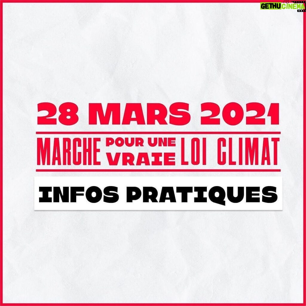 Marion Cotillard Instagram - À demain 👣👣👣👣👣👣#repost @graine_de_possible ・・・ LA PLUS GROSSE MARCHE POUR LE CLIMAT DEPUIS 2019: C'EST DEMAIN 🔥🔥 Il y a plus de 170 marches déclarées en France, retrouvez celle près de chez vous sur cette carte intéractive: https://vraieloiclimat.fr/28mars/ POURQUOI IL FAUT VENIR MARCHER: -Pour montrer que le mouvement climat est de retour. Que nous avons compris que la crise du COVID n’est qu’un échauffement avant le réchauffement. -Monter à nos députés que nous les regardons. Que nous comptons sur eux pour rehausser l’ambition de cette loi climat et aboutir à des solutions, enfin, à la hauteur de l’urgence. -Se retrouver, enfin. -Sortir de nos murs, au soleil, pancarte à la main et musique à fond. -Pour qu’on ai pas passé autant de nuits ( presque ) blanches en si peu de temps pour rien. -Pour remercier les 150 citoyens de la CCC qui ont mené, pour nous,ce travail démocratique jusqu’au bout. -On prépare une surprise à la fin - genre un truc que vous avez pas entendu depuis un an- ça commence par un C et ça finit par un T - j’en dis pas plus, à demain. POINT CORONAVIRUS: Manifester est un droit inaliénable en démocratie donc OUI la marche est bien maintenue malgré le confinement dans plusieurs régions. Toutefois si vous avez les moindres symptômes ou que vous êtes cas contact, nous vous invitons fortement à rester chez vous. ce serait ballot de faire une hécatombe d’activistes et de gens badass… Nous vous invitons pendant la marche à respecter au maximum les gestes barrières ! On a choisi exprès des rues larges ou il y a largement la place pour respecter les distanciations sociales. ( on aura l’air plus nombreux en prime ;) ) Venez masqués et avec du gel hydroalcoolique. Le succès de cette marche est entre vos mains. 🔥🔥🔥