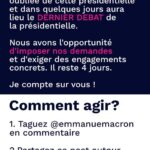 Marion Cotillard Instagram - #Repost @claire_nouvian ・・・ 🚨J’ai besoin de vous pour obtenir des engagements ambitieux et concrets pour le climat et la biodiversité. Comment agir? Merci de taguer @emmanuelmacron en commentaire et de partager ce post autour de vous. L’écologie a été la grande oubliée de cette présidentielle et dans quelques jours aura lieu le DERNIER DEBAT de la présidentielle. Nous avons l'opportunité d'imposer nos demandes et d'exiger des engagements concrets. Il reste 4 jours. Je compte sur vous ! Claire *** M. @emmanuelmacron : pas de quinquennat sans climat. 3 ans. C’est le temps qu’il reste pour réduire drastiquement les émissions de gaz à effet de serre si nous voulons conserver un monde vivable. Dans cette course contre la montre, l’océan est notre meilleur allié. Historiquement, l’océan a absorbé 93% de l'excédent de chaleur généré par les activités humaines ainsi que les émissions de gaz à effet de serre. L’océan absorbe ainsi chaque année entre un quart et près d'un tiers de nos émissions globales de CO2 et agit comme le principal régulateur du climat de notre planète. L’océan est de fait notre meilleur allié dans le combat que nous devons mener contre la crise climatique. Détruire l’océan, c’est nous condamner collectivement. Et pourtant, nous infligeons aux océans et aux pêcheurs artisans d’immenses dégâts liés aux activités de pêche industrielle. C’est à cela qu’il faut mettre fin. D’urgence. Nous avons besoin de 4 engagements concrets. (A retrouver dans les slides)