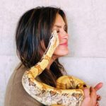 Mariska Hargitay Instagram - So… fun fact-When I was a kid, we had a boa constrictor as a pet. I know I know… I got to hold this gorgeous creature yesterday. It brought me right back! #SnakeKisses #Snake #SnakeLife #Trust #SnakeCharmer #Reputation (my version) #AlbinoSnake. By the way, I’m reading all these comments of everybody that is so scared of snakes and I guarantee that if you were with me I would hold your hand and you would be able to do it too.