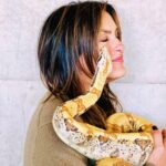 Mariska Hargitay Instagram - So… fun fact-When I was a kid, we had a boa constrictor as a pet. I know I know… I got to hold this gorgeous creature yesterday. It brought me right back! #SnakeKisses #Snake #SnakeLife #Trust #SnakeCharmer #Reputation (my version) #AlbinoSnake. By the way, I’m reading all these comments of everybody that is so scared of snakes and I guarantee that if you were with me I would hold your hand and you would be able to do it too.