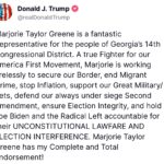 Marjorie Taylor Greene Instagram – I’m honored to have President Trump’s endorsement for another term as your Congresswoman!

If you haven’t already voted early, remember to #FloodThePolls tomorrow and vote for Marjorie Taylor Greene!!

Find your polling location: 🔗 LINK IN BIO
