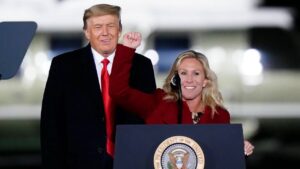 Marjorie Taylor Greene Instagram - President Trump is holding a rally in my hometown, Rome, GA, this Saturday, March 9th at 5 PM ET!

I hope to see everyone there for a historic rally supporting our favorite President!

🎟️ REGISTER: 🔗 LINK IN BIO