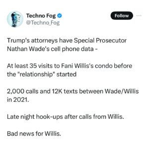 Marjorie Taylor Greene Instagram - WOW! It appears Fani Willis committed perjury. 

The political persecution of President Trump in Fulton County must end.

Fani Willis must be criminally charged. 

And when will the state of Georgia do something about it!?