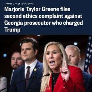 Marjorie Taylor Greene Instagram - 🚨🚨🚨

BREAKING: I just filed a second ethics complaint against Fani Willis. 

Fani Willis’s failure to disclose luxury vacations allegedly paid for by her secret boyfriend using taxpayer money is a scandal of epic proportions.

📰🔗 LINK IN BIO