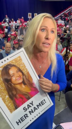 Marjorie Taylor Greene Instagram - Joe Biden owes the entire country an apology. He has blood on his hands.

I forced him to admit to our entire country that Laken Riley was murdered by an illegal alien he allowed into our country.