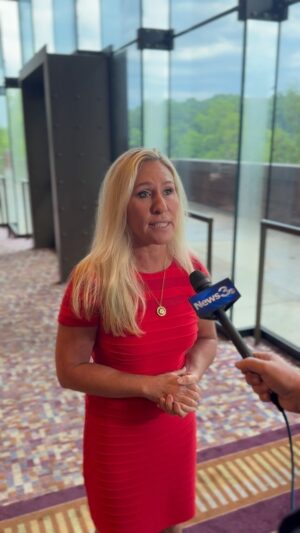 Marjorie Taylor Greene Instagram - President Trump is up 10 points in Georgia while trapped in a New York City courtroom for one of the Democrats’ sham persecutions.

Georgia is the number one state Democrats want to take.

But Georgia will be sending a clear message in November: WE WANT TRUMP!