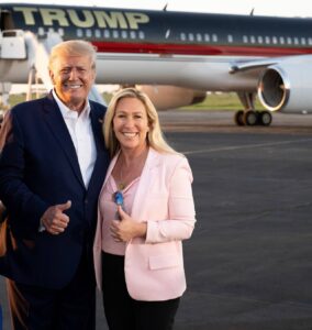 Marjorie Taylor Greene Instagram - Northwest Georgia is so excited to host President Trump tomorrow that a line is already forming outside the venue! I can’t wait to see you all tomorrow! #MAGA Grab your free tickets: 🎟️🔗 LINK IN BIO