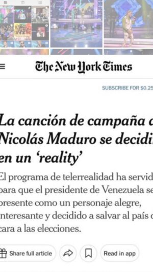 Marlene De Andrade Instagram - #FactorM Un suceso musical Inédito que tiene al gobierno norteamericano🇺🇸en sintonía. 

☝🏾No han podido ni podrán con El Pdte. @NicolasMaduro @florescilia y su pueblo 🇻🇪🙏🏻

¡Siempre vamos a defender las verdades de la patria en cada terreno!

La canción de campaña de Nicolás Maduro se decidirá en un ‘reality’ - The New York Times