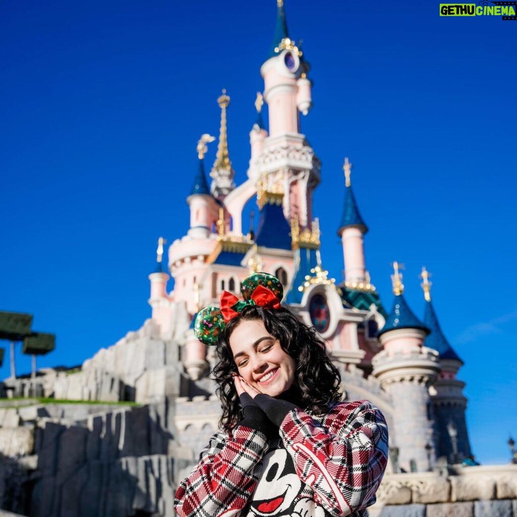 Mary Mouser Instagram - new castle, same adoration for all things magical ✨ thank you to @disneylandparis for welcoming us to enjoy a very #DisneyXmas 💖 and for introducing us to our new twinning-buddies, Chip & Dale! 🙃