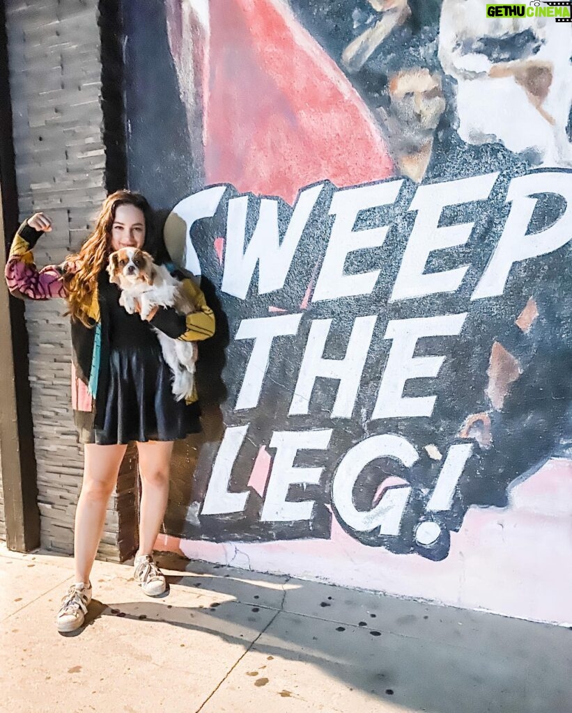 Mary Mouser Instagram - 👊✨LaRusso for life✨👊 Last night we stopped by the Karate Kid mural in the Valley. As you can see, I did my best to support the fam (literally and emotionally) 😂💪