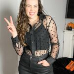 Mary Mouser Instagram – something about this fit really made me go 😋😜🤪

this is another tb, bc I feel like i didn’t get to show off this look enough. I’m obsessed with the ⚫️ and the earrings (can you spot the shape 🧐?)

also, do you still have your holiday decorations up? I finally took mine down but the pumpkins and bats were hard to let go of 😭

hair: @michaelduenas 
make up: @courthart1 
styling: @mrmontyjackson 
top: @lagencefashion 
jeans: @jbrandjeans 
earrings: @annasheffield