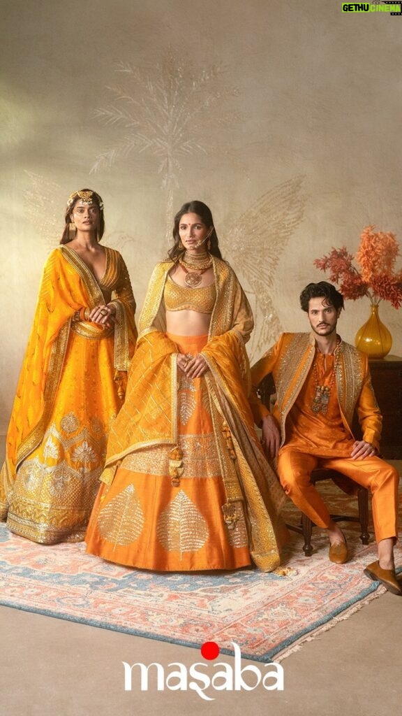 Masaba Gupta Instagram - The ‘Aam Ras’ lehenga • Step into the world of glorious orange,yellow and everything in between • The Masaba Bride is here.