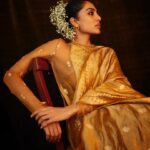 Masaba Gupta Instagram - Sobhita Dhulipala wears the ‘Sunehri Tissue Sari’ from @houseofmasaba’s Bridal Collection with a kurta blouse. Glamorous, chic and elegant! Styled by @manishamelwani.