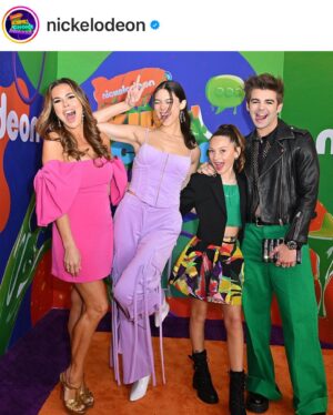 Maya Le Clark Instagram - #Thundermansreturn ⚡️to the orange carpet at the #kcas was so fun! Can’t wait to get the whole cast together on set next month! #kidschoiceawards #zuritalentagency #linkentertainment