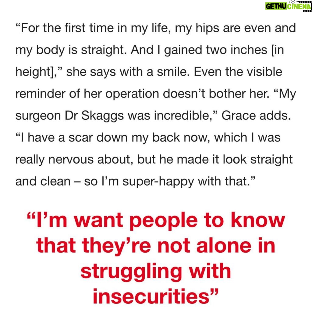 Mckenna Grace Instagram - Thank you @nmemagazine ❤️ I feel like my account is going to become a scoliosis awareness/Dr Skaggs fan account for a bit. I just couldn’t have imagined a month ago feeling like I do now-happy. The last slide is my nurses helping me walk again. We made a goal to make it to this bridge outside of the ICU- the video is us doing that and looking out the window was A Friend of the Family billboard right outside, which was really cool!