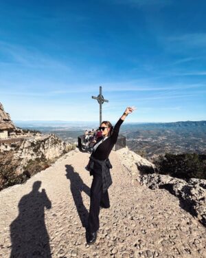 Meg Imperial Instagram - Embracing the heights of Montserrat 🏞️. Breathtaking views, an energizing hike to the cross, and the beauty of Barcelona from above - all paired with a delightful wine tasting. 🍷 Perfect weather, amazing guide (shoutout to @klook_ph for the seamless experience and a special code MEGKLOOK for 5% off 🎉). If Montserrat is on your list, it’s a must-do! 

#meggoesto 
#barcelona #spain 
#monserratmountain
