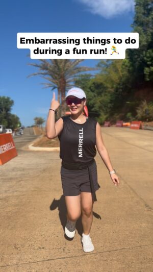 Meg Imperial Instagram - Embarrassing things to do during a fun run! 🏃‍♀️ 

#merrelshoes #getawaytoadventure
